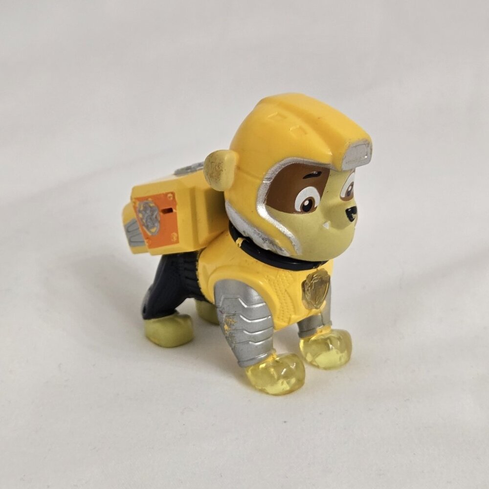 Paw Patrol Mighty Pups Light Up RUBBLE Figure - Yellow Works Tested